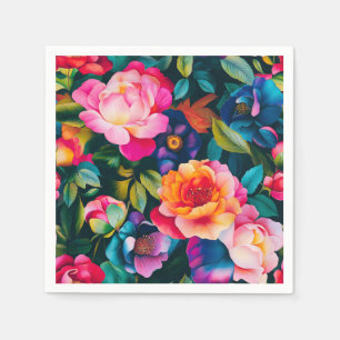 Serviette En Papier Motif rose chic et dynamique