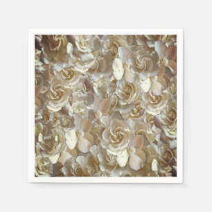 Serviette En Papier Motif Rose d'Ivoire – Art Floral Élégant