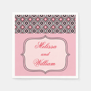 Serviette En Papier Motif rose et noir