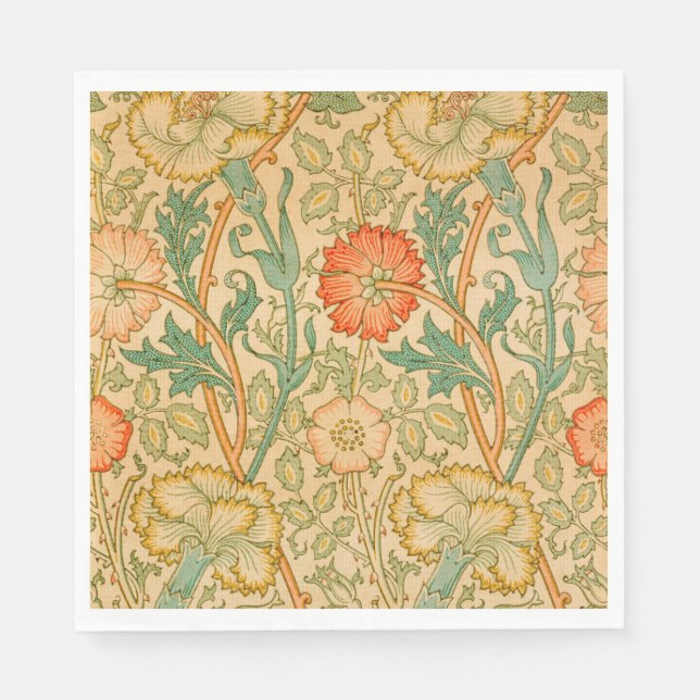 Serviette En Papier Motif rose et Rose (par William Morris) (Devant)
