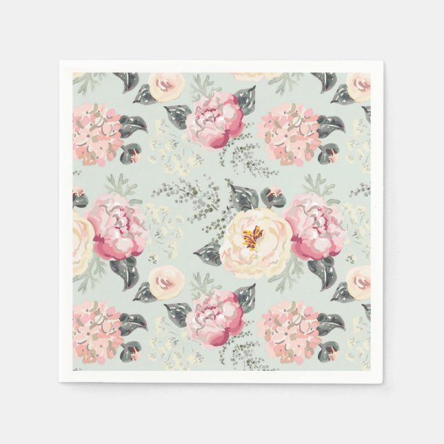 Serviette En Papier Motif rose Rose Garden (Devant)