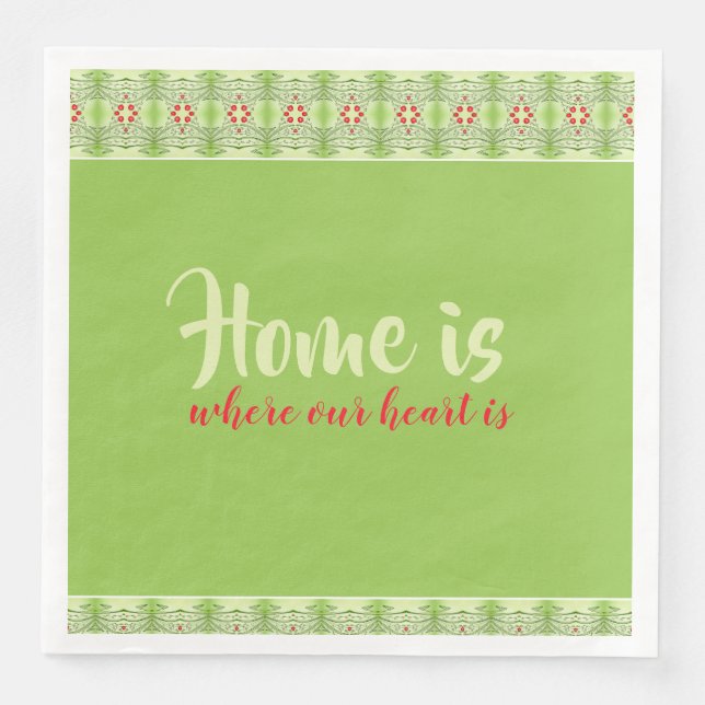 Serviette En Papier Motif rouge accentué (Devant)