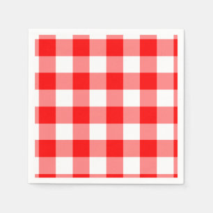Serviette En Papier Motif rouge et blanc de guingan
