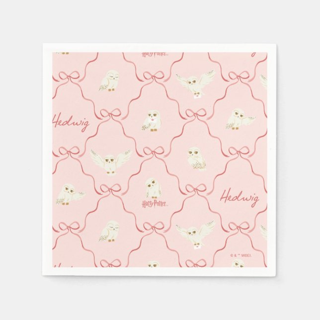Serviette En Papier Motif Ruban Rose Hedwig (Devant)