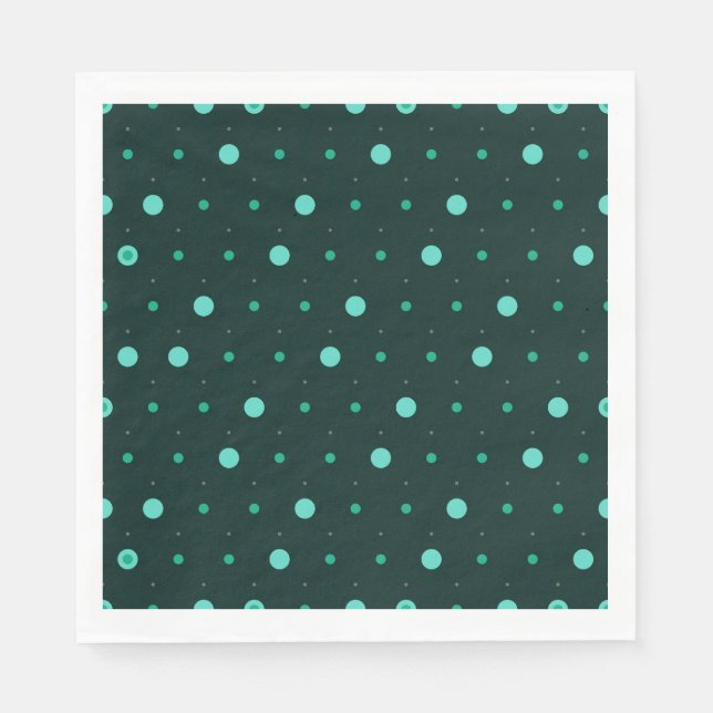 Serviette En Papier Motif sans couture à pois sarcelle (Devant)