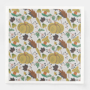 Serviette En Papier Motif sans couture de citrouilles tropicaux et car