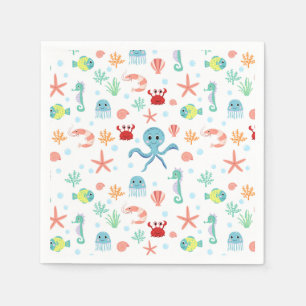 Serviette En Papier motif Sea World