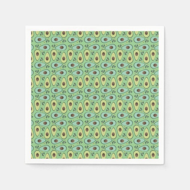Serviette En Papier Motif semi-verdoyant Avocado (Devant)