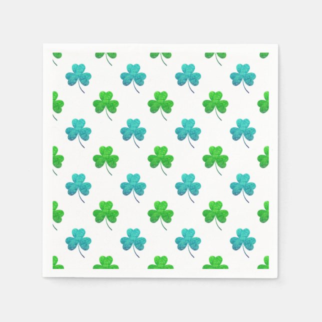 Serviette En Papier Motif Shamrock aquarelle (Devant)
