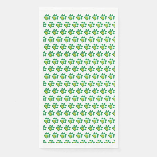 Serviette En Papier Motif Shamrock Dog Paw | Saint Patrick's Day (Devant)