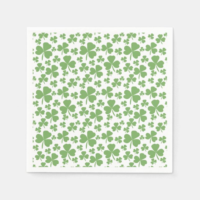 Serviette En Papier Motif Shamrock Vert mignon (Devant)