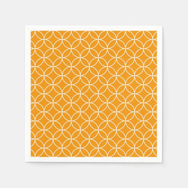 Serviette En Papier Motif Shippô Orange et blanc (Devant)