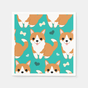 Serviette En Papier Motif simple d'illustration de chien mignon de