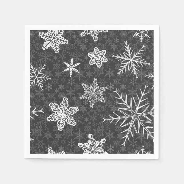 Serviette En Papier Motif Snowflake (Devant)