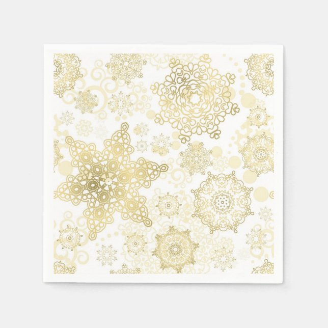 Serviette En Papier Motif Snowflake (Devant)
