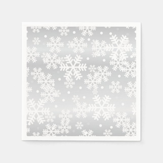Serviette En Papier Motif Snowflake (Devant)