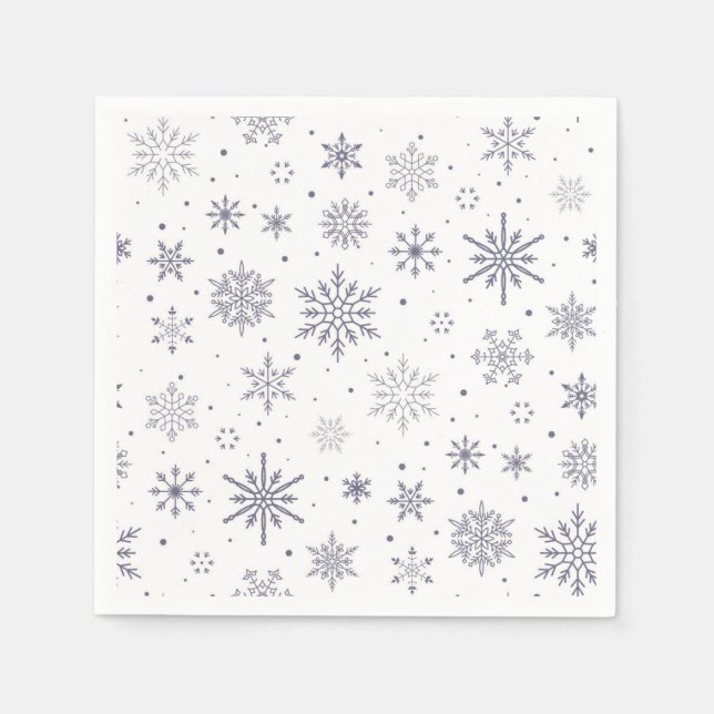 Serviette En Papier Motif Snowflake (Devant)