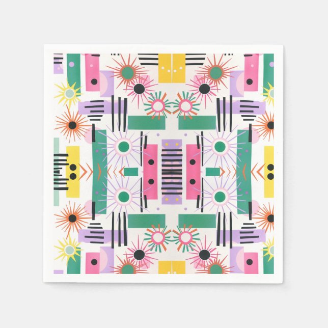 Serviette En Papier Motif solaire fantaisiste (Devant)