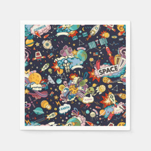 Serviette En Papier Motif spatial