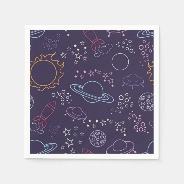 Serviette En Papier Motif spatial (Devant)