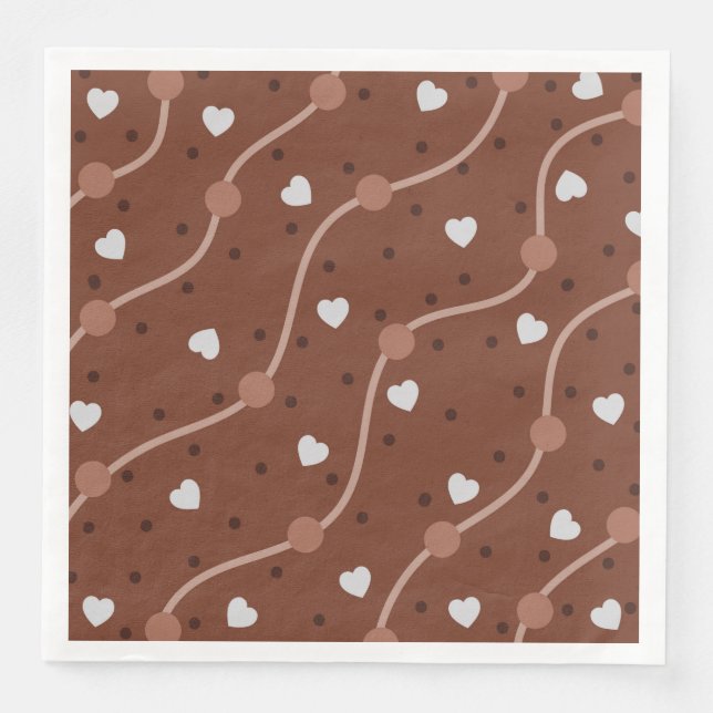 Serviette En Papier Motif Specké au coeur de chocolat foncé (Devant)