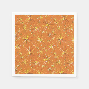 Serviette En Papier Motif Spoutnik du milieu du siècle, Terracotta