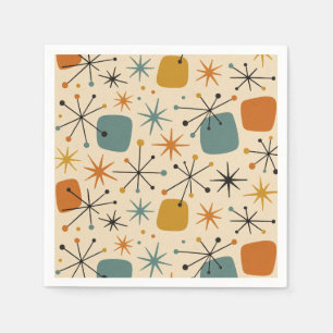 Serviette En Papier Motif Starburst moderne du milieu du siècle