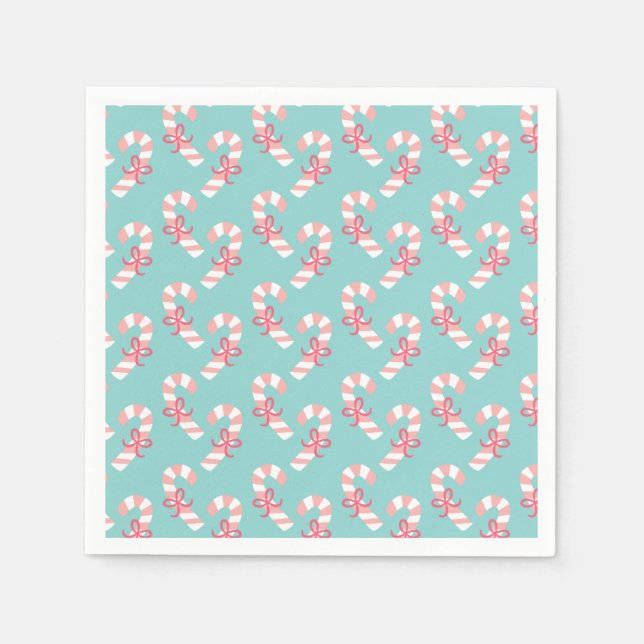 Serviette En Papier Motif Sucre de canne rose mignon - Aqua Blue Chris (Devant)