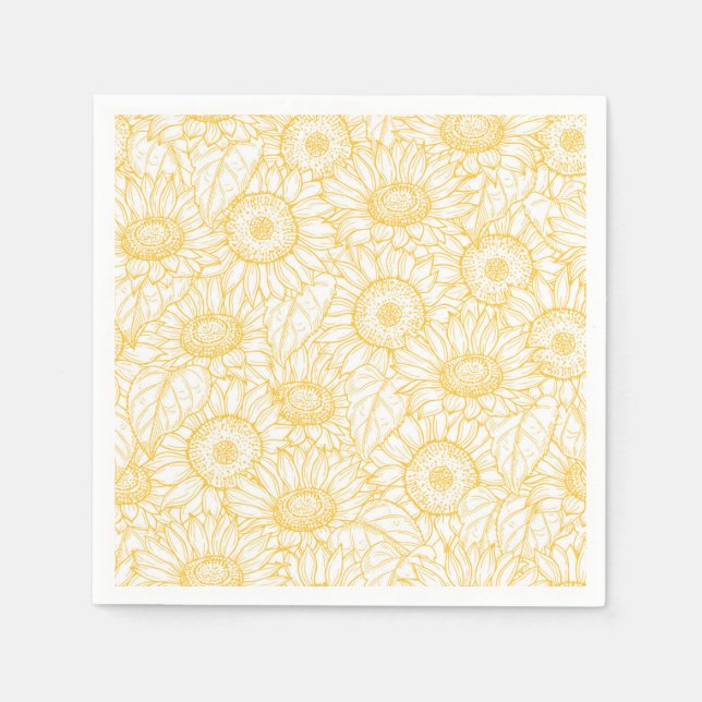 Serviette En Papier Motif Sunny Sunflower (Devant)