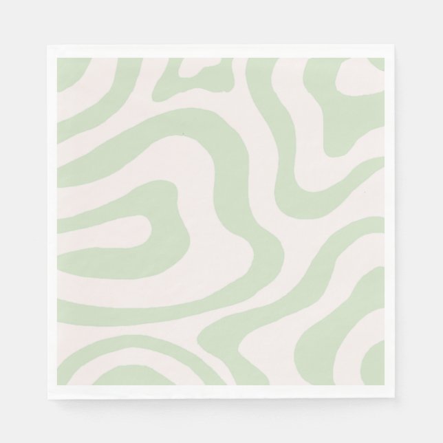 Serviette En Papier Motif Super à bande verte Sage Green (Devant)