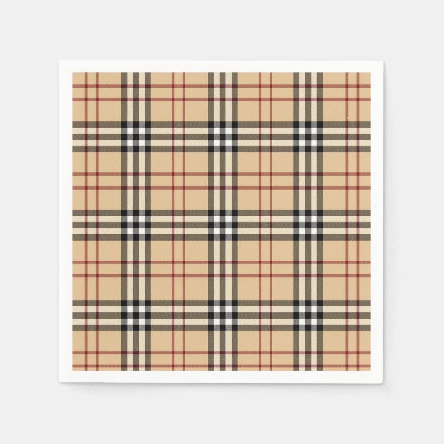 Serviette En Papier Motif Tartan Écossais (Devant)