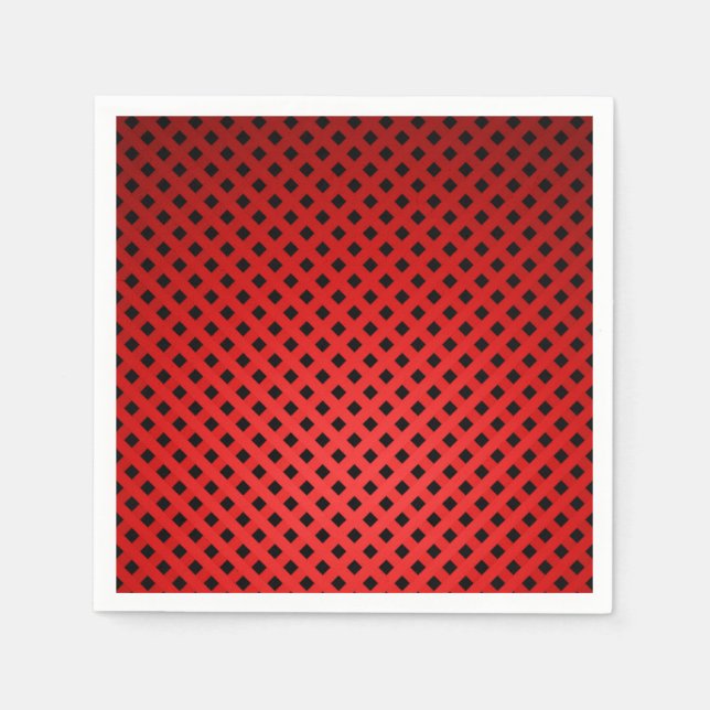 Serviette En Papier Motif tendance et chic rouge et noir (Devant)