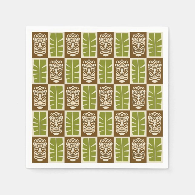 Serviette En Papier Motif Tiki (Devant)