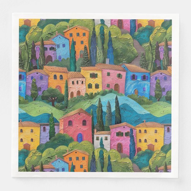 Serviette En Papier Motif toscan moderne (Devant)
