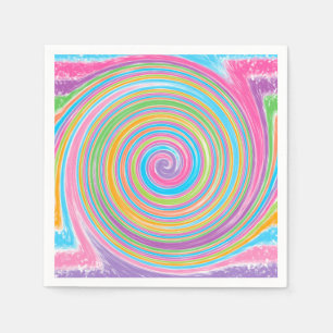 Serviette En Papier Motif tourbillon arc-en-ciel