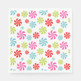 Serviette En Papier Motif Tourbillon de Menthe - Décor de Bonbons Colo
