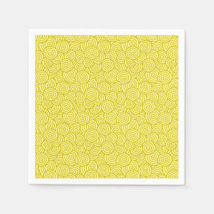 Serviette En Papier Motif tourbillon japonais - moutarde et jaune clai