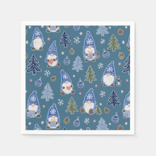 Serviette En Papier Motif traditionnel de sapin de Noël avec rennes