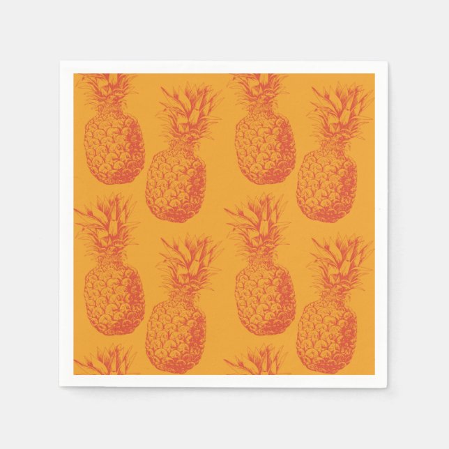 Serviette En Papier Motif transparent avec ananas (Devant)