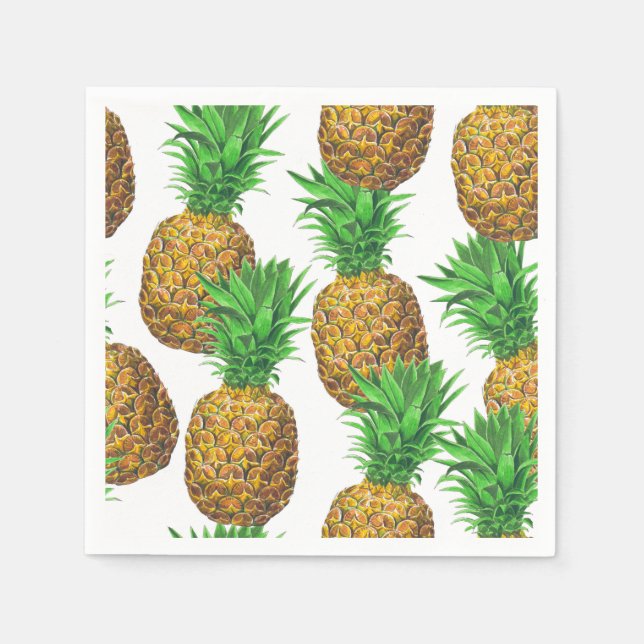 Serviette En Papier Motif transparent avec ananas (Devant)