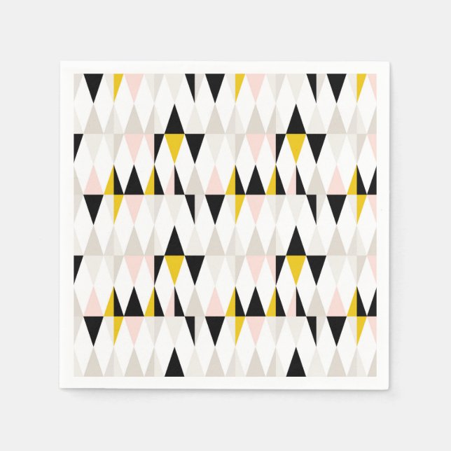 Serviette En Papier Motif triangle géométrique fractionné (Devant)