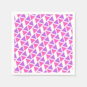 Serviette En Papier Motif triangle rose violet