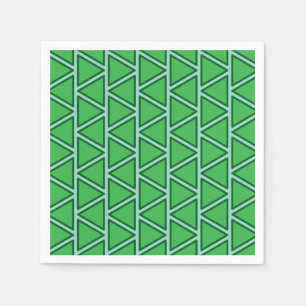 Serviette En Papier Motif triangle vert trois tons Abstrait