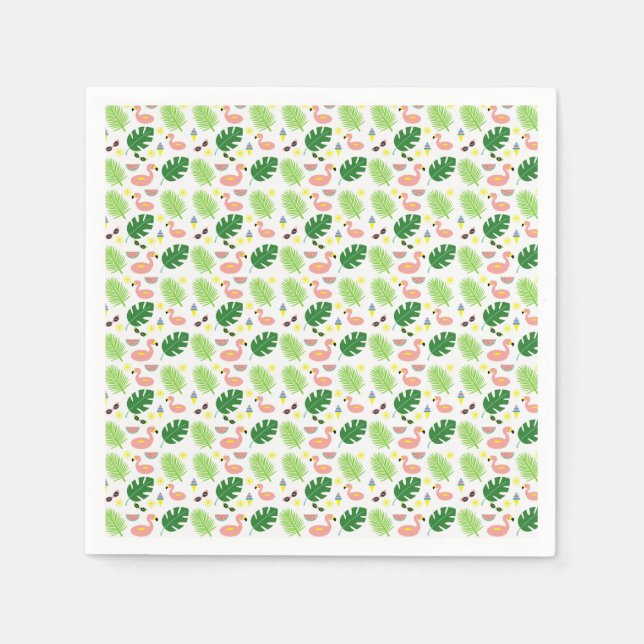 Serviette En Papier Motif tropical (Devant)