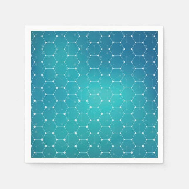 Serviette En Papier Motif Turquoise d'ADN bleu (Devant)