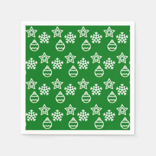 Serviette En Papier Motif vectoriel de Noël sur fond vert