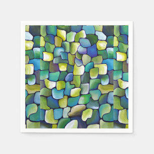 Serviette En Papier Motif vert contemporain