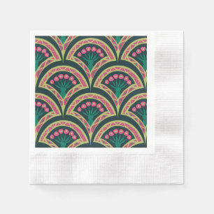 Serviette En Papier motif vert en forme de coquille