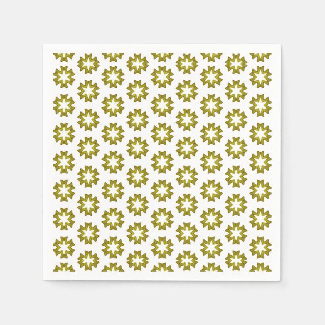 Serviette En Papier Motif Vert Olive (Devant)