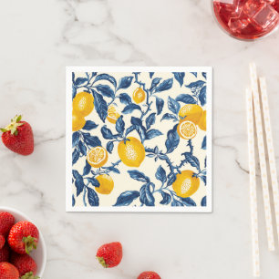 Serviette En Papier Motif victorien rétro vintage de citron 